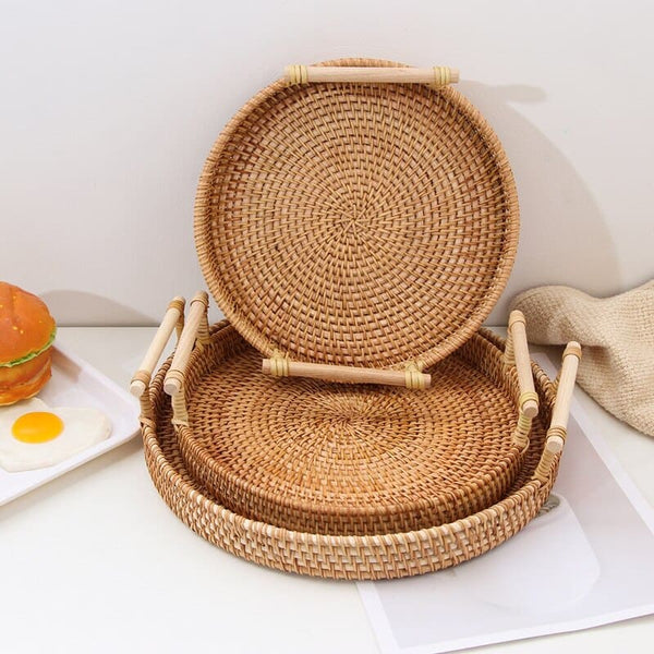 Handgefertigtes Tablett aus Rattan – FAKNO